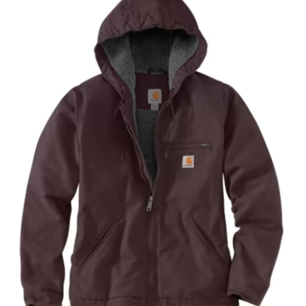 Carhartt Loose-Fit Washed Duck Sherpa-Lined Jacket for Ladies - Blackberry